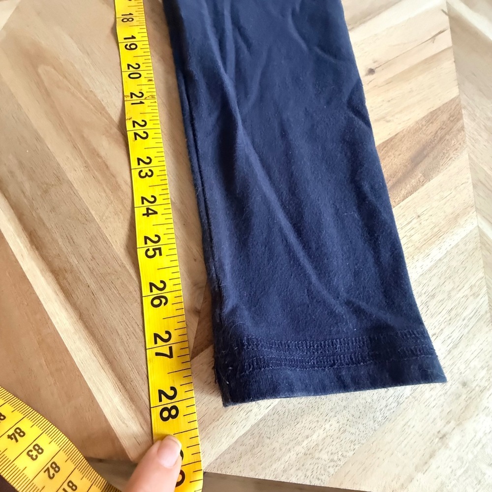 VTG Y2K Abercrombie & Fitch Retro Fold Over Waist Leggings Navy Blue/Gray Logo M - Picture 5 of 7